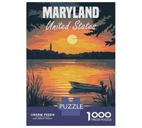 Teenager Jigsaw Puzzles 1000 Pieces Maryland Sunset Landscape Puzzle for Adults Relaxing Games Birthday Present Gifts for Friends And Family 70x50cm/1000pcs