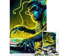 Teenager Jigsaw Puzzles 1000 Pieces Monkey Headphone Dj Music Educational Games Analysis And Logic DIY Toys Christmas Birthday Gifts (38X52CM)