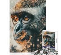 Teenager Jigsaw Puzzles 1000 Pieces Monkey Portrait with Palm Trees Educational Games Analysis And Logic DIY Toys Christmas Birthday Gifts (38X52CM)