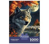 Teenager Jigsaw Puzzles 1000 Pieces Moonlit Wolf And Sheep Teenager Puzzles Relaxing Games Presents for Women Gifts for Friends And Family 38x26cm/1000pcs