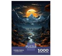 Teenager Jigsaw Puzzles 1000 Pieces Mountain Moonlit Drive Puzzles for Adults Fun Games Difficult Challenge Birthday Present, Gifts, 70x50cm/1000pcs