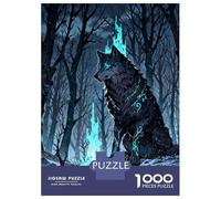 Teenager Jigsaw Puzzles 1000 Pieces Mystical Wolf in Winter Forest Jigsaw Puzzle Toy Wall Decor Improve Memory Gifts for Friends And Family 52x38cm/1000pcs