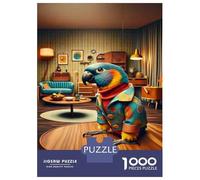 Teenager Jigsaw Puzzles 1000 Pieces Parrot in Retro Living Room Puzzle for Adults Toy Wall Decor Hand Speed Race Educational Challenge 52x38cm/1000pcs