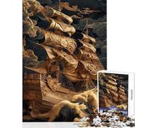 Teenager Jigsaw Puzzles 1000 Pieces Pirate Ship Lost at Sea Impossible Game Difficult Challenge Educational Toy Difficult And Challenge (50x75cm)