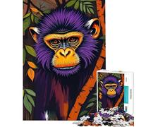 Teenager Jigsaw Puzzles 1000 Pieces Purple Monkey Portrait Fun Activities at Home Enhance Memory Educational Games for And from 14 Years And over (38x26cm)