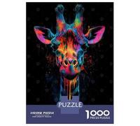 Teenager Jigsaw Puzzles 1000 Pieces Rainbow Giraffe Puzzle for Adults Toy Wall Decor Hand Speed Race Educational Challenge 38x26cm/1000pcs