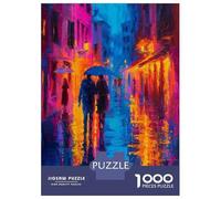 Teenager Jigsaw Puzzles 1000 Pieces Rainy Night in Venice Puzzles for Adults Fun Games Difficult Challenge Birthday Present, Gifts, 38x26cm/1000pcs