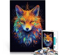 teenager Jigsaw Puzzles 1000 Pieces Red Fox Potrait Abstract Für Familienspaß Geeignet für die Schreibtischdekoration50x70cm