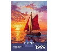 Teenager Jigsaw Puzzles 1000 Pieces Sailing at Sunset Jigsaw for Adults Relax Games Perfect Decoration Great Gift for Gaming 70x50cm/1000pcs