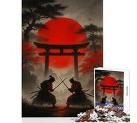 Teenager Jigsaw Puzzles 1000 Pieces Samurai Duel Under Red Sun Home Decoration Toys Funny Gift Hands-on Game Interesting Stress Reduction Size 38x52cm