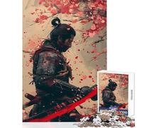 Teenager Jigsaw Puzzles 1000 Pieces Samurai Warriors In Sakura Impossible Game Difficult Challenge Educational Toy Difficult And Challenge (38x26cm)