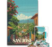 Teenager Jigsaw Puzzles 1000 Pieces San Jose, Costa Rica Street View Pattern Assembly Family Game for 14+ Puzzle Game Offered (size 38x26cm)