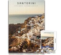 Teenager Jigsaw Puzzles 1000 Pieces Santorini Educational Family Game Improve Memory Secret Santa Gifts Size 38x26cm