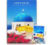 Teenager Jigsaw Puzzles 1000 Pieces Santorini Educational Family Game Improve Memory Secret Santa Gifts Size 50x75cm