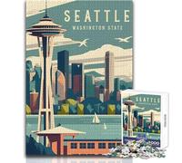 Teenager Jigsaw Puzzles 1000 Pieces Seattle Washington Travel Educational Family Game Improve Memory Secret Santa Gifts Size 38x52cm