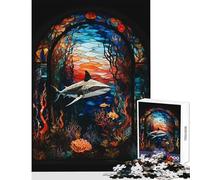 Teenager Jigsaw Puzzles 1000 Pieces Shark Abstract Anti-Stress Toys Gift Birthday Educational Game Challenging To Complete Size 38x52cm