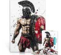 teenager Jigsaw Puzzles 1000 Pieces Spartan Warrior Painting Stressabbau eignet sich ideal als Geschenk für die ganze Familie52x38cm