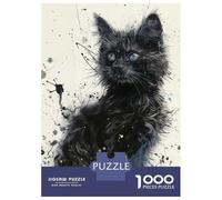 Teenager Jigsaw Puzzles 1000 Pieces Stargazing Kitten Adult Jigsaw Brain Teaser Game Enhance Memory Gifts for Friends And Family 38x26cm/1000pcs