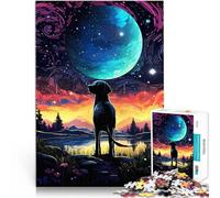 teenager Jigsaw Puzzles 1000 Pieces Starry Night Dog Educational Games Home Decoration with Matching Poster and Trivia Sheet 50x70cm