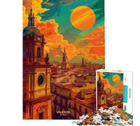 Teenager Jigsaw Puzzles 1000 Pieces Sunset in Valencia Spain Jigsaw Puzzle Hands-on Game Analysis And Logic Gifts for Friends And Family (Size 75x50cm)