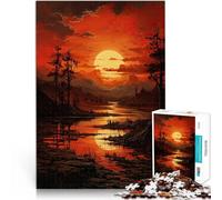 teenager Jigsaw Puzzles 1000 Pieces Sunset landscape Intellektuelles Spiel Jedes Stück ist einzigartig Anspruchsvolles Familienspiel38x26cm