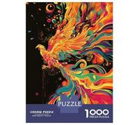 Teenager Jigsaw Puzzles 1000 Pieces Swirling Colour Phoenix Jigsaw for Adults Relax Games Perfect Decoration Great Gift for Gaming 52x38cm/1000pcs