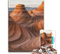 Teenager Jigsaw Puzzles 1000 Pieces The Wave Rock Formation Landscape Beautiful Design Game Perfect Decoration Gifts Ideas (50x75cm)