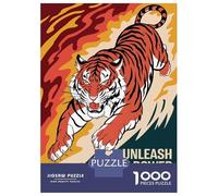 Teenager Jigsaw Puzzles 1000 Pieces Tiger Unleashed Power Puzzle for Adults Relaxing Games Birthday Present Gifts for Friends And Family 52x38cm/1000pcs