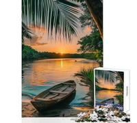 Teenager Jigsaw Puzzles 1000 Pieces Tropical Fishing Boat Impossible Game Difficult Challenge Educational Toy Difficult And Challenge (38x52cm)