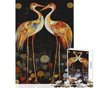 Teenager Jigsaw Puzzles 1000 Pieces Two Crane Lovers Gustav Style Educational Games Perfect Decoration Anti-Stress Toys Difficult And Challenge (38X52CM)
