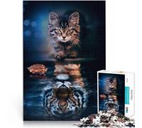 teenager Jigsaw Puzzles 2000 Pieces Cat And Tiger Spielzeug Lernspiele Stressabbau Geeignet für die Schreibtischdekoration70x100cm