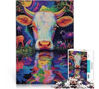 teenager Jigsaw Puzzles 2000 Pieces Color painting cow Schwierig und herausfordernd Tolles Geschenk für Spiele70x100cm