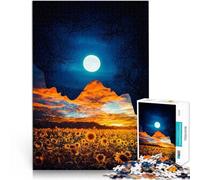 teenager Jigsaw Puzzles 2000 Pieces Night and Day Duality Moon DIY-Spielzeug mit passendem Poster und Quizblatt70x100cm