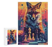 Teenager Jigsaw Puzzles 300 PCS Fox Chess Masterpiece Jigsaw for Teenagers Hand Speed Race Difficult And Challenge Challenging Family Fun Game 300 PCS