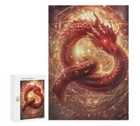 Teenager Jigsaw Puzzles 300 PCS Magical Fire Dragon Artwork Adult Jigsaw Puzzles Staycation Kill Time Parent-child Interaction Toy Intellectual Game 300 PCS
