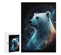 Teenager Jigsaw Puzzles 300 PCS Magical Polar Bear Art Print Adult Jigsaw Puzzles Staycation Kill Time Parent-child Interaction Toy Intellectual Game 300 PCS