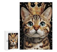 Teenager Jigsaw Puzzles 300 PCS Royal Bengal Cat Portrait Jigsaw for Teenagers Hand Speed Race Difficult And Challenge Challenging Family Fun Game 300 PCS