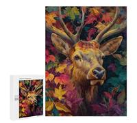 Teenager Jigsaw Puzzles 500 PCS Autumnal Deer Portrait-2 Jigsaw for Teenagers Hand Speed Race Difficult And Challenge Challenging Family Fun Game 500 PCS