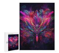 Teenager Jigsaw Puzzles 500 PCS Colorful Feathered Mask Artwork Adult Jigsaw Puzzles Staycation Kill Time Parent-child Interaction Toy Intellectual Game 500 PCS