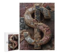 Teenager Jigsaw Puzzles 500 PCS Luxury Stone Dollar Sign Decor Jigsaw for Teenagers Hand Speed Race Difficult And Challenge Challenging Family Fun Game 500 PCS