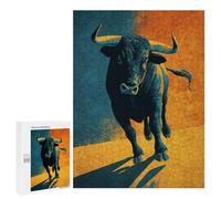 Teenager Jigsaw Puzzles 500 PCS Powerful Bull Illustration Adult Jigsaw Puzzles Staycation Kill Time Parent-child Interaction Toy Intellectual Game 500 PCS