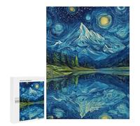 Teenager Jigsaw Puzzles 500 PCS Starry Night Mountain Reflections -4 Jigsaw for Teenagers Hand Speed Race Difficult And Challenge Challenging Family Fun Game 500 PCS