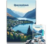 Teenager Jigsaw Queenstown, New Zealand Landscape 1000 Pieces Jigsaw Puzzles For Teens And Adults,Diy Modern Wall Art Unique Gift Home Decor 26x38cm