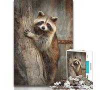 Teenager Jigsaw Raccoon in A Tree Jigsaw Puzzles for Adults 1000 Piece,is Ideal As Gifts for The Whole Family for And Age 14 26x38cm