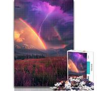 Teenager Jigsaw Rainbow Lightning 1000 Piece Jigsaw Puzzle for Adults Teens,is Ideal As A Gift for The Whole Family Suitable for And 14 50x75cm