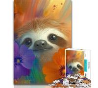 Teenager Jigsaw Rainbow Sloth 1000 Pieces Jigsaw Puzzles for Adults And Teens,Toys Educational Games Stress Relieving Great Gifts And Toys 50x75cm