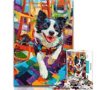 Teenager Jigsaw Running Border Collie Adult Jigsaws 1000 Pieces Difficult,Learning Educational Toys Family Games Birthday Present, Gifts 50x75cm