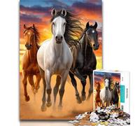Teenager Jigsaw Running Horse 1000 Piece Jigsaw Puzzles,Decompressing Intellectual Educational Toy Birthday Present, Gifts 26x38cm
