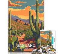 Teenager Jigsaw Saguaro National Park Sunset 1000 Pieces Jigsaw Puzzles For Teens And Adults,Diy Modern Wall Art Unique Gift Home Decor 75x50cm