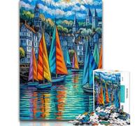 Teenager Jigsaw Sailing Boats Jigsaw Puzzle 1000 Pieces for Teenagers,Toys Educational Games Stress Relieving Unique Home Decor And Gifts 26x38cm